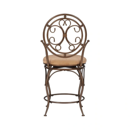 Monaco Big & Tall Scroll Circle Back Counter Stool - N/A