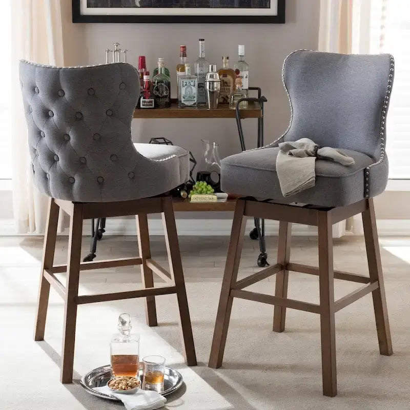 Gradisca Modern and Contemporary 2-Piece Swivel Bar Stool Set