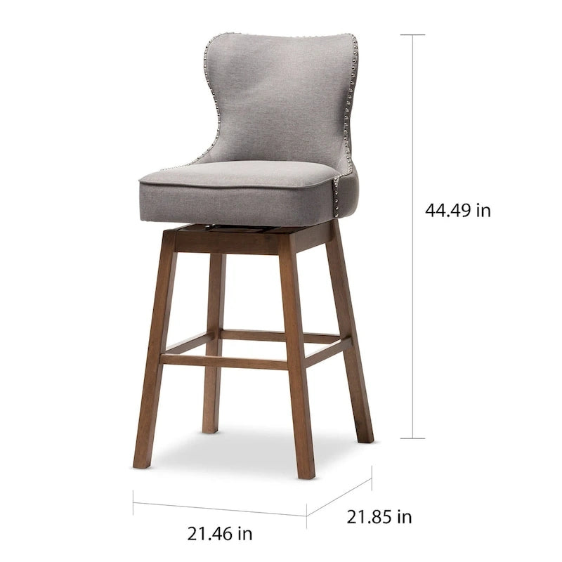 Gradisca Modern and Contemporary 2-Piece Swivel Bar Stool Set