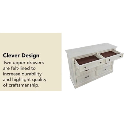 Homestyles Seaside Lodge Off-White Dresser with 8 Drawers