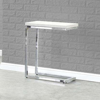 Steve Silver Eden White Marble Top Chairside Table