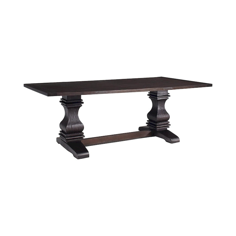 Rectangular Wood Dining Table in Rustic Espresinso
