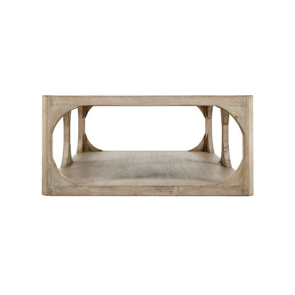 Artissance Reclaimed Wood Peking Ming Coffee Table, Small, 55 Inch Long, Weathered White Wash