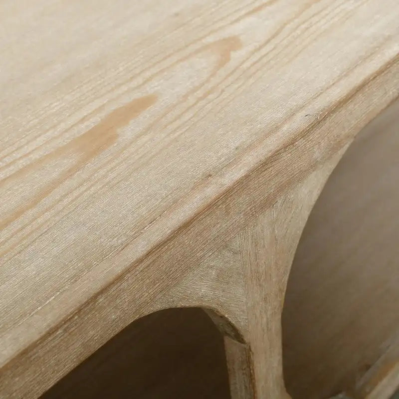 Artissance Reclaimed Wood Peking Ming Coffee Table, Small, 55 Inch Long, Weathered White Wash