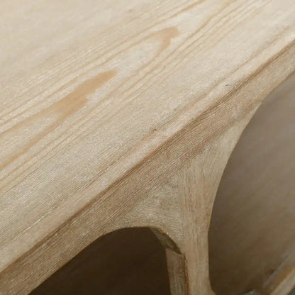 Artissance Reclaimed Wood Peking Ming Coffee Table, Small, 55 Inch Long, Weathered White Wash