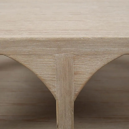 Artissance Reclaimed Wood Peking Ming Coffee Table, Small, 55 Inch Long, Weathered White Wash