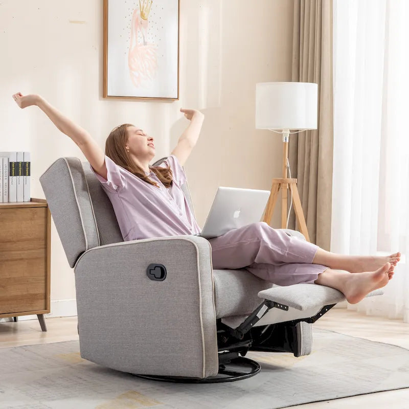 Ebello Racing Swivel Rocker Recliner Chair Single Seat