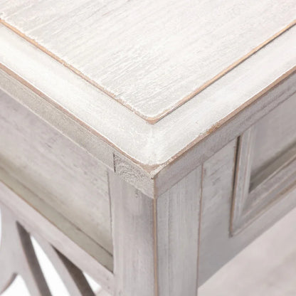 Grey Washed Wood 2-Drawer 1-Shelf Console and Entry Table - 32.7 H x 47.2 W x 13.8 D