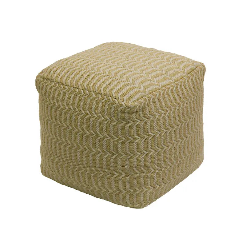 16 Hand Woven Pouf Ottoman, Sand by National Tree Company - 16 in