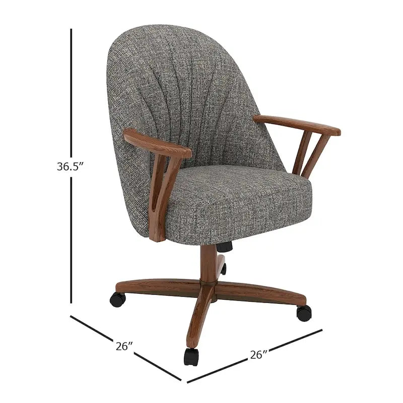 Chromcraft Cliff Caster Dining Chair Walnut Finish