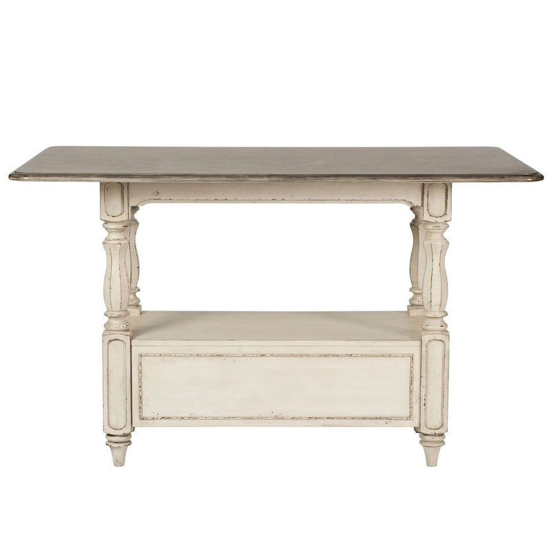 Magnolia Manor Antique White Weathered Bark Gathering Table