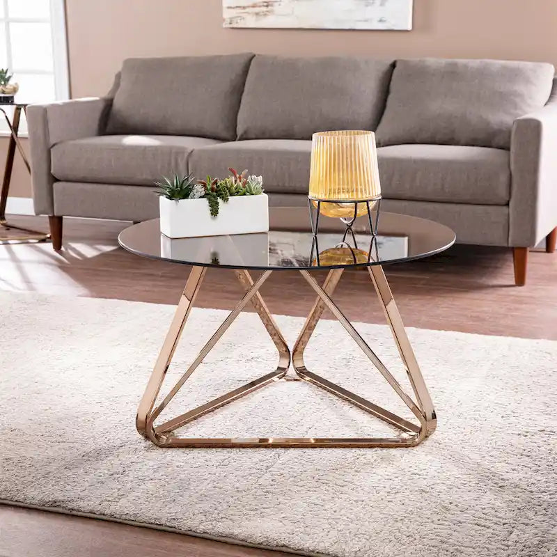 SEI Furniture Sawtelle Contemporary Champagne Glass Coffee Table