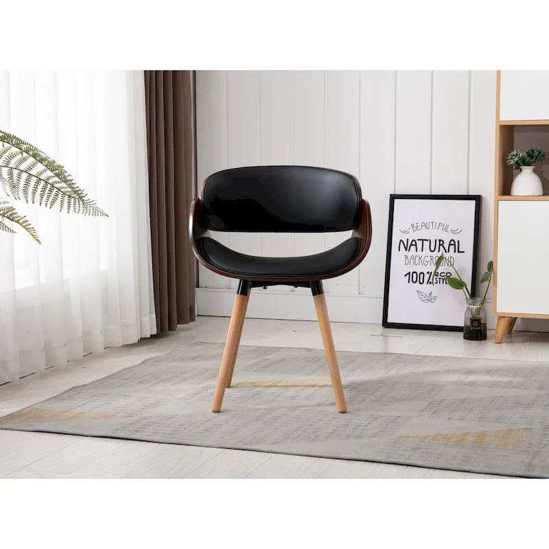 Home Beyond Black Synthetic Leather Leisure Chair - 24 H x 15 W x 21 D