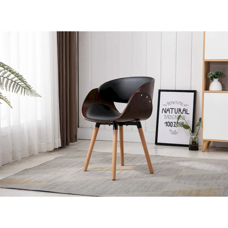 Home Beyond Black Synthetic Leather Leisure Chair - 24 H x 15 W x 21 D