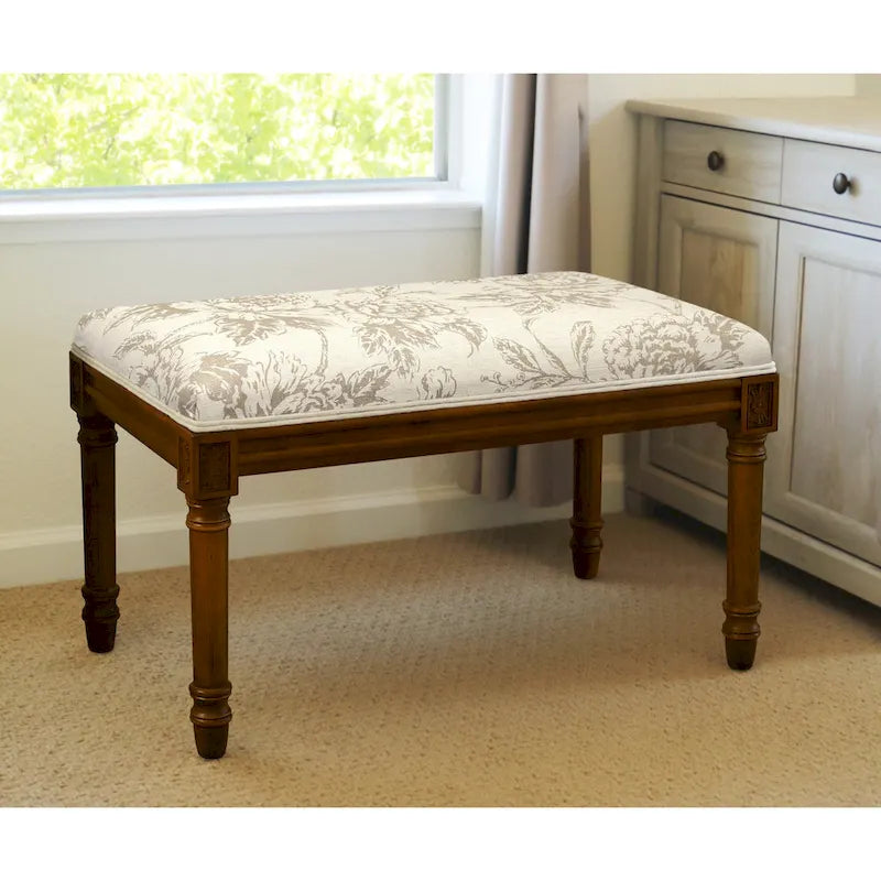 Taupe Penoy Bench with Wood Stain Finish
