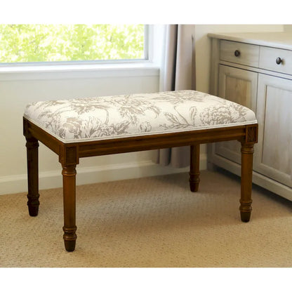 Taupe Penoy Bench with Wood Stain Finish