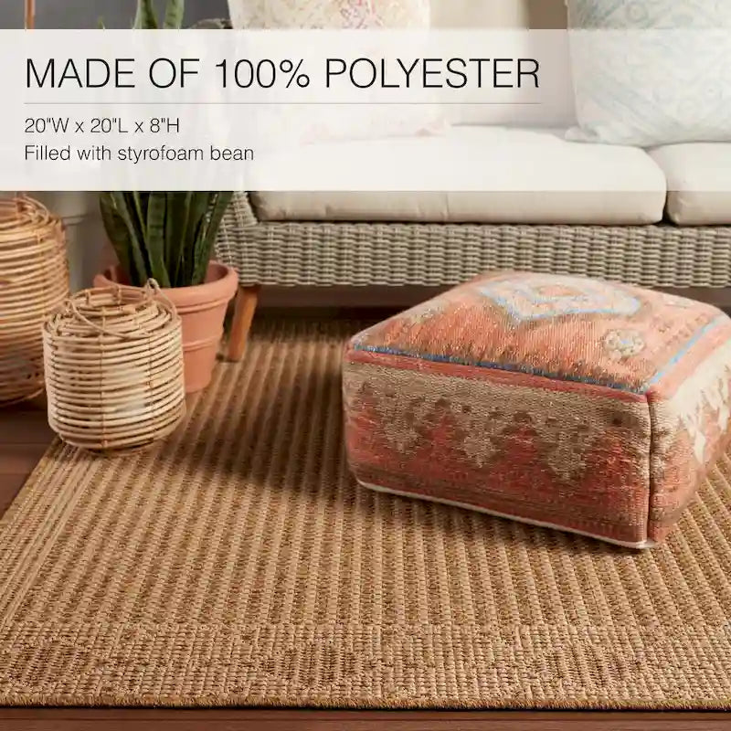 Ember Indoor and Outdoor Tribal Cube Pouf - 20X20X8