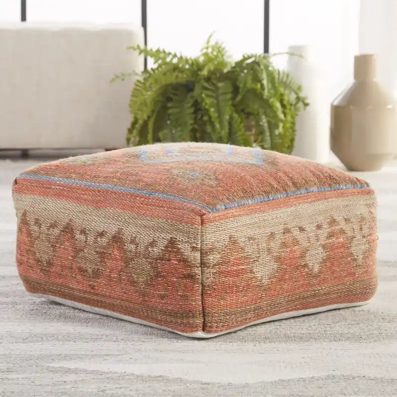 Ember Indoor and Outdoor Tribal Cube Pouf - 20X20X8