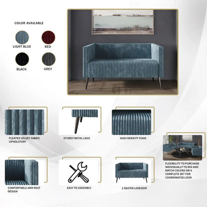 CraftPorch Corduroy Modern and Glamorous Velvet Upholstered 3-Piece Living Room Set