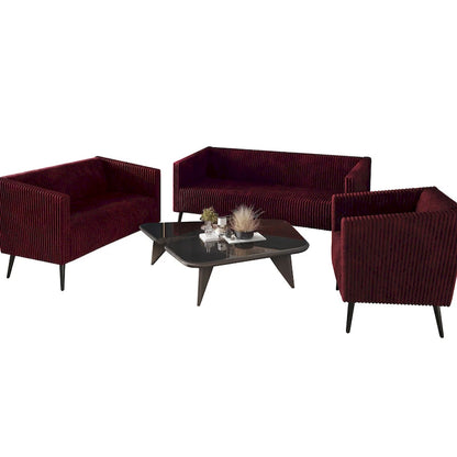 CraftPorch Corduroy Modern and Glamorous Velvet Upholstered 3-Piece Living Room Set