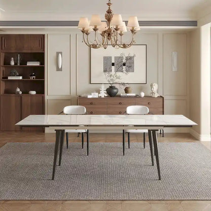 94.48 Rectangular Extendable Sintered Stone Dining Table