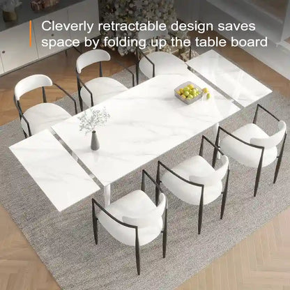 94.48 Rectangular Extendable Sintered Stone Dining Table