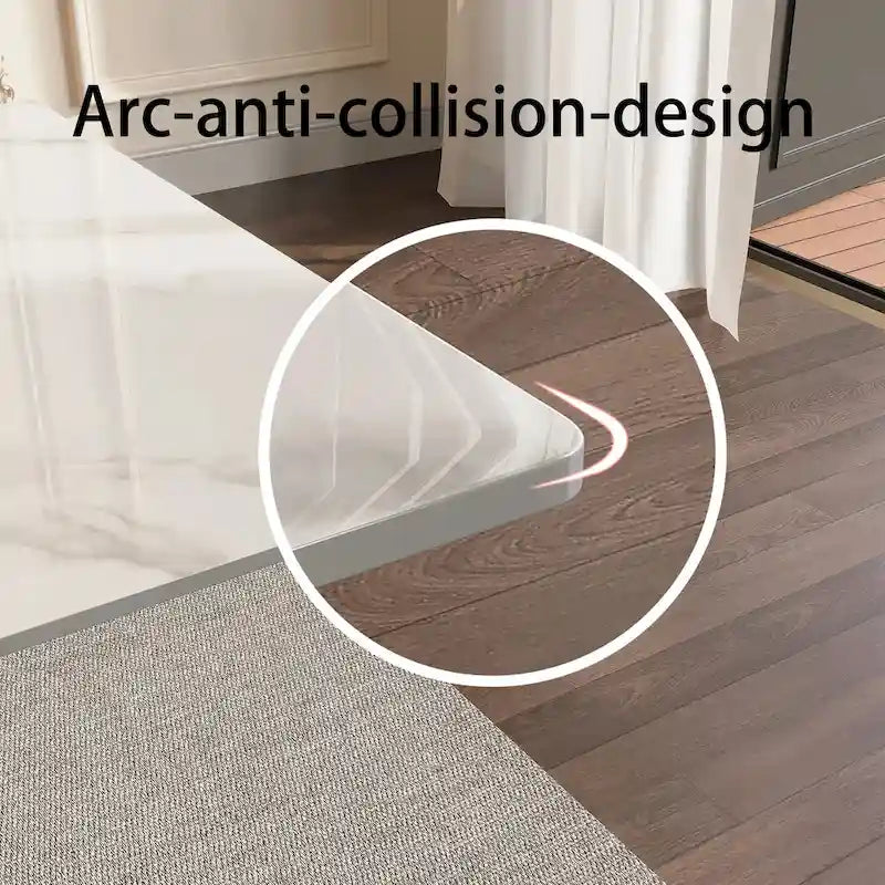 94.48 Rectangular Extendable Sintered Stone Dining Table