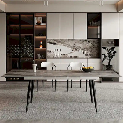 94.48 Rectangular Extendable Sintered Stone Dining Table