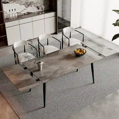 94.48 Rectangular Extendable Sintered Stone Dining Table