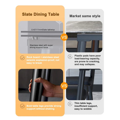 94.48 Rectangular Extendable Sintered Stone Dining Table