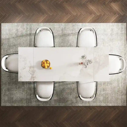 94.48 Rectangular Extendable Sintered Stone Dining Table