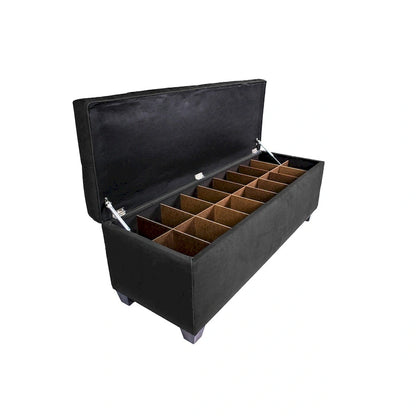 MJL Furniture-Sole Secret Obsession Diamond-tufted Shoe Storage Bench