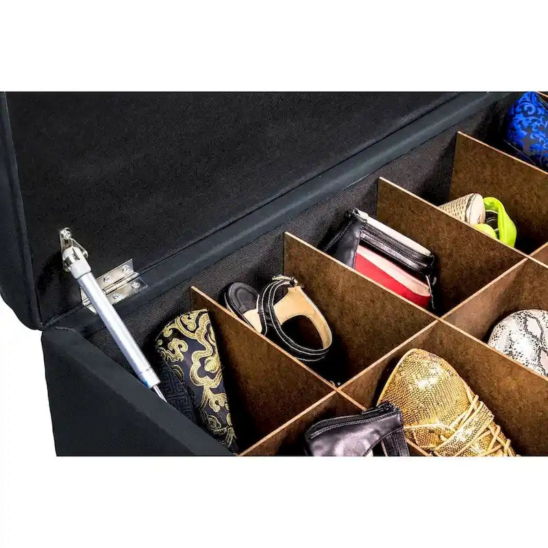 MJL Furniture-Sole Secret Obsession Diamond-tufted Shoe Storage Bench