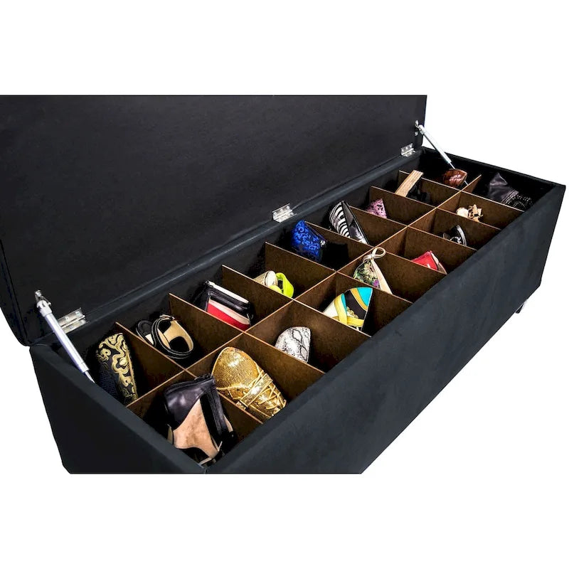 MJL Furniture-Sole Secret Obsession Diamond-tufted Shoe Storage Bench