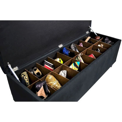 MJL Furniture-Sole Secret Obsession Diamond-tufted Shoe Storage Bench