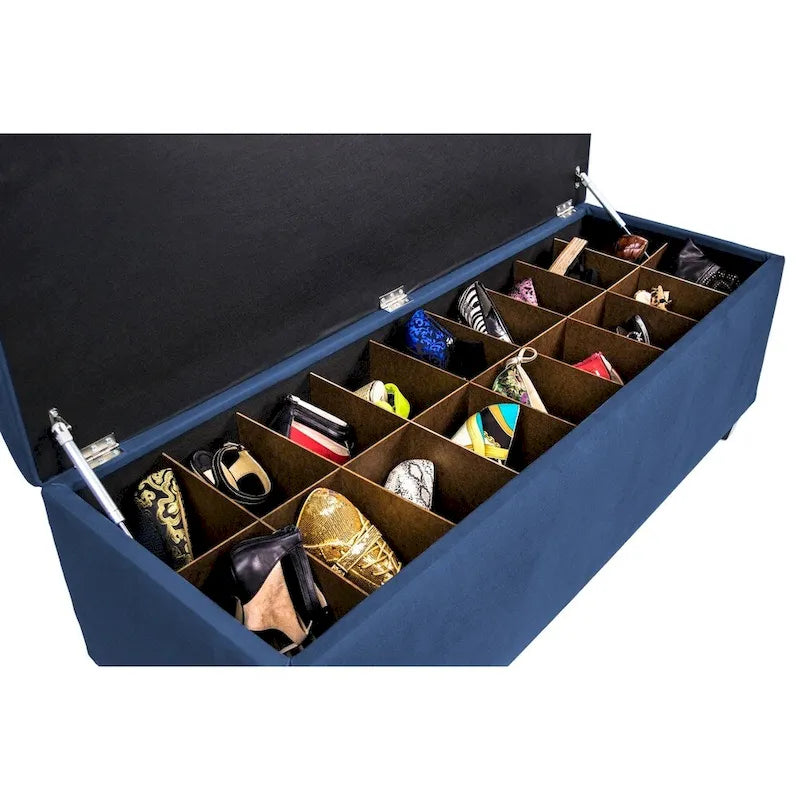 MJL Furniture-Sole Secret Obsession Diamond-tufted Shoe Storage Bench