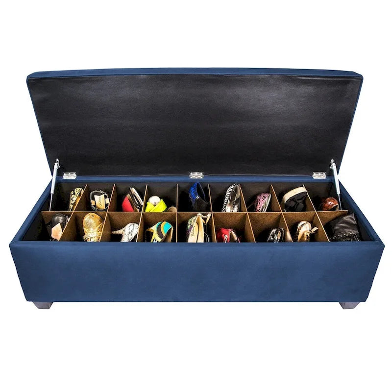 MJL Furniture-Sole Secret Obsession Diamond-tufted Shoe Storage Bench