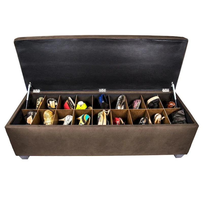 MJL Furniture-Sole Secret Obsession Diamond-tufted Shoe Storage Bench