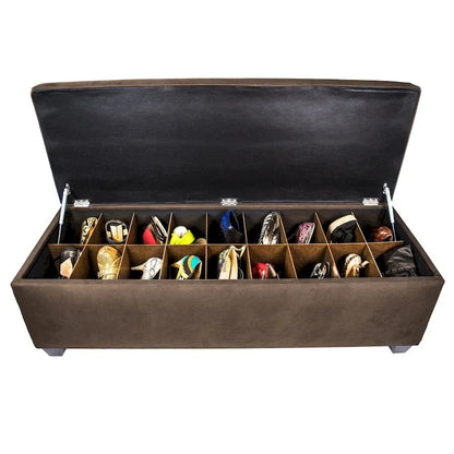 MJL Furniture-Sole Secret Obsession Diamond-tufted Shoe Storage Bench