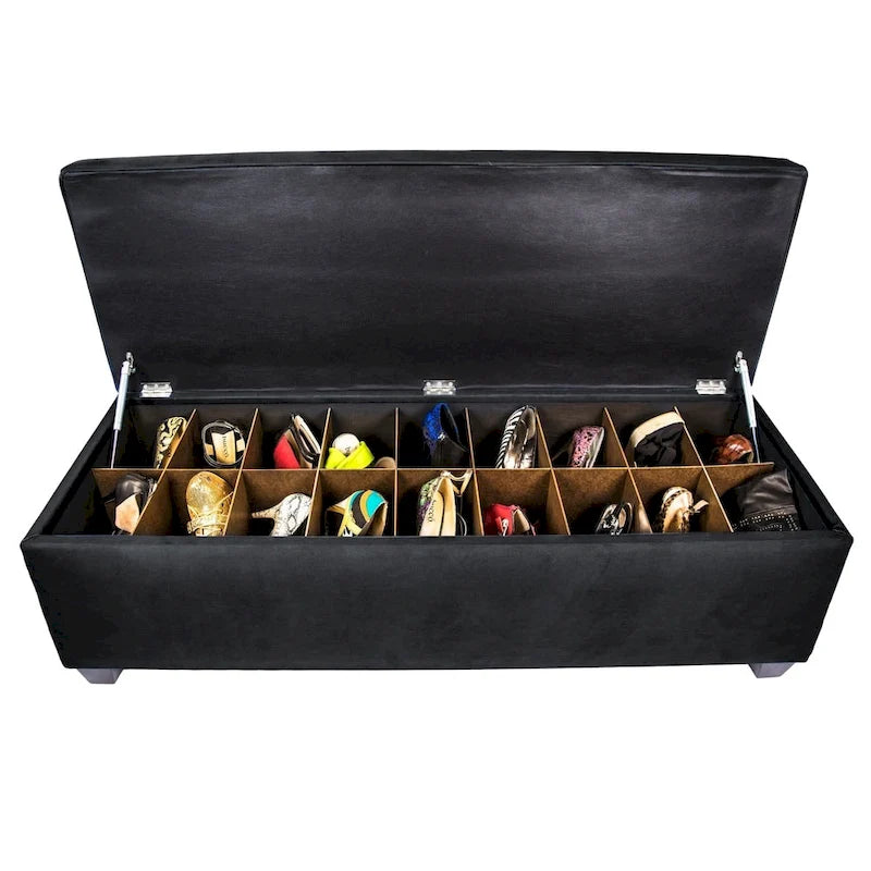 MJL Furniture-Sole Secret Obsession Diamond-tufted Shoe Storage Bench