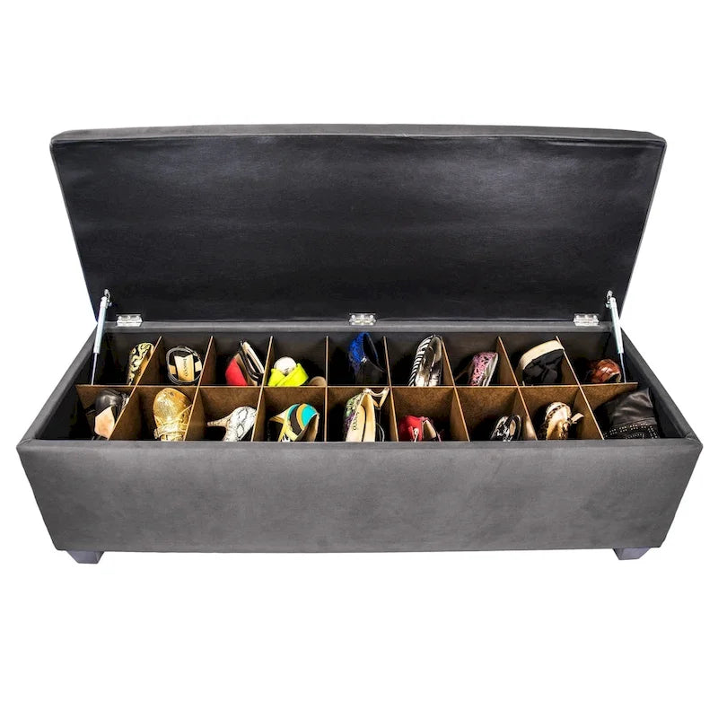 MJL Furniture-Sole Secret Obsession Diamond-tufted Shoe Storage Bench