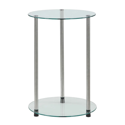 Convenience Concepts Designs2Go Classic Glass 2 Tier Round End Table