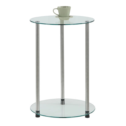 Convenience Concepts Designs2Go Classic Glass 2 Tier Round End Table