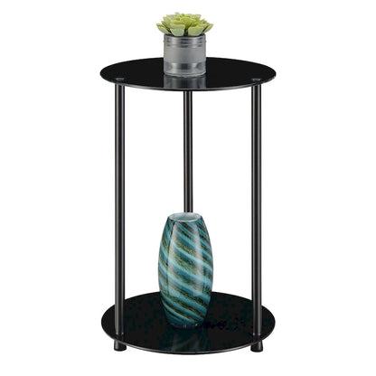 Convenience Concepts Designs2Go Classic Glass 2 Tier Round End Table