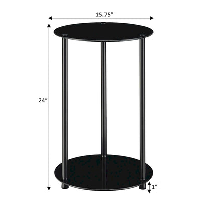 Convenience Concepts Designs2Go Classic Glass 2 Tier Round End Table