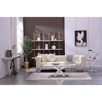 Modern Coffee Table 48 Rectangular Coffee Table with X Base Pedestal Coffee Tables for Living Room