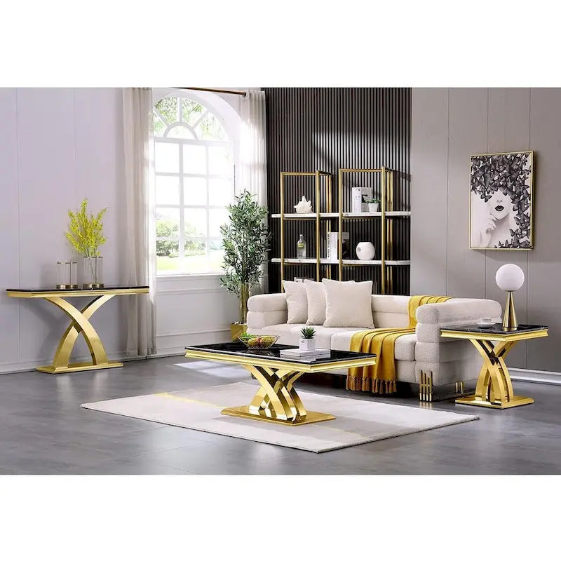 Modern Coffee Table 48 Rectangular Coffee Table with X Base Pedestal Coffee Tables for Living Room