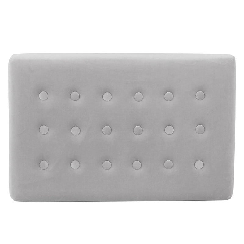 Silver Orchid Sid Velvet Tufted Ottoman