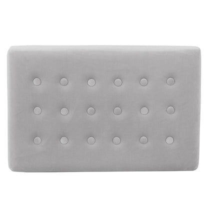 Silver Orchid Sid Velvet Tufted Ottoman
