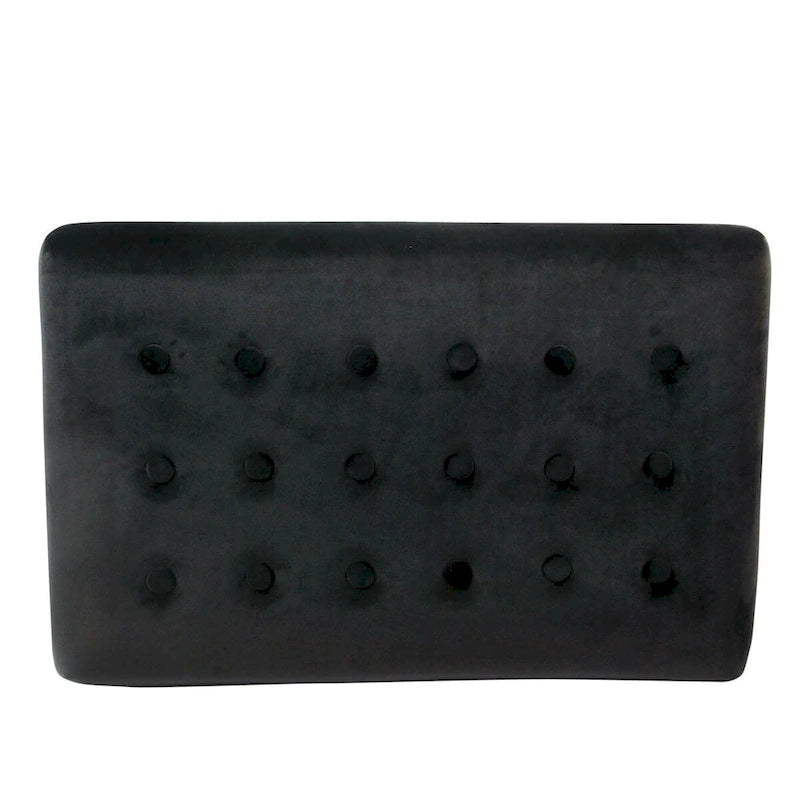 Silver Orchid Sid Velvet Tufted Ottoman